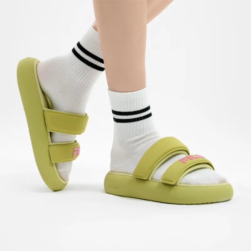 FILA DONUT Slip Resistant Abrasion Resistant Slide Slippers Women's Green-5