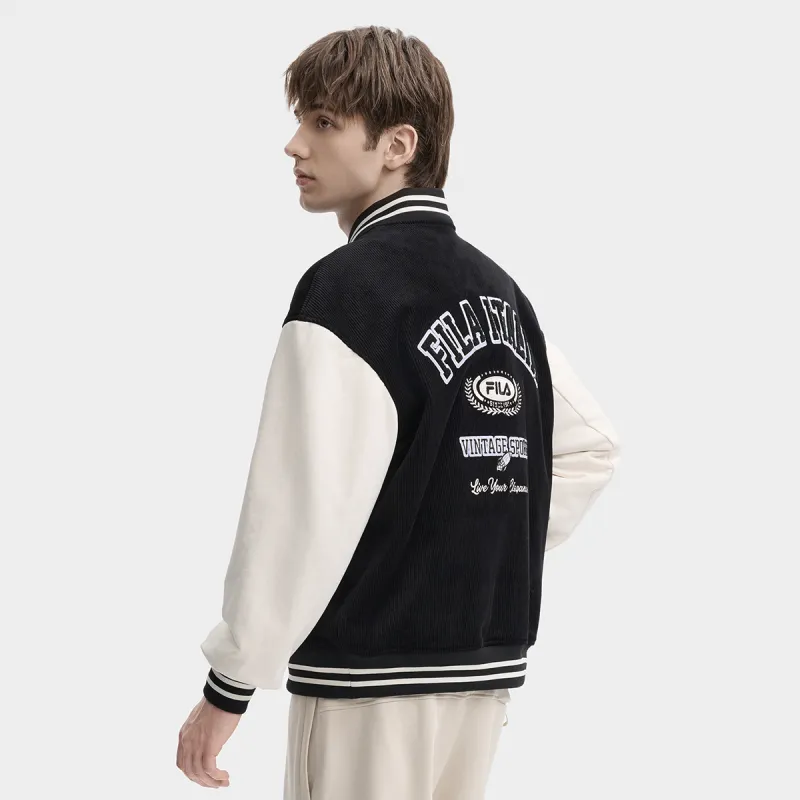 FILA Baseball Jacket Men's Jet Black-4
