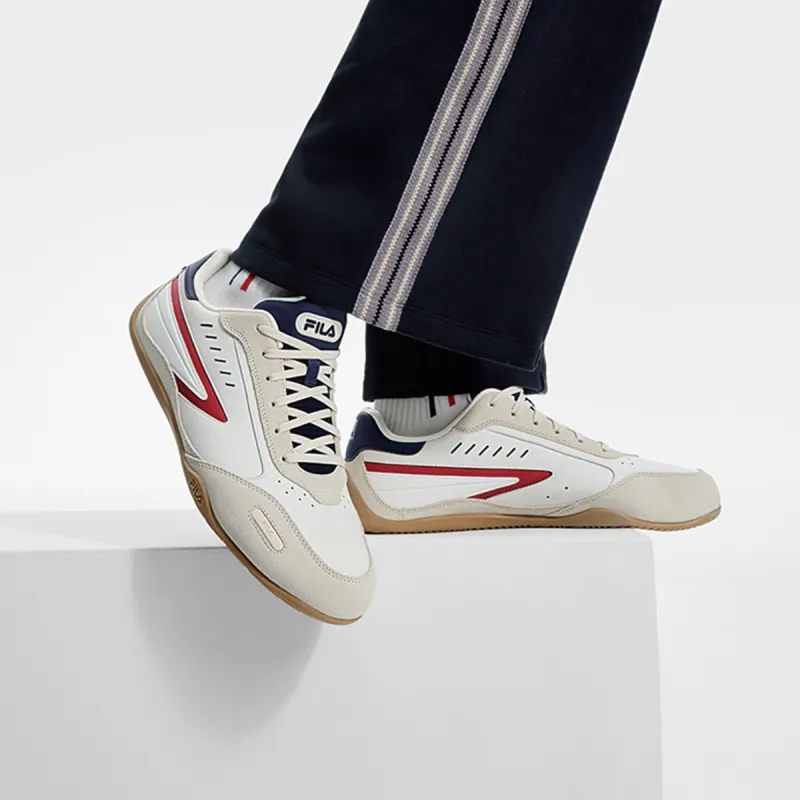 FILA Slip Resistant, Abrasion Resistant, And Balanced Low Top Skateboard Shoes Men's White Gray-5