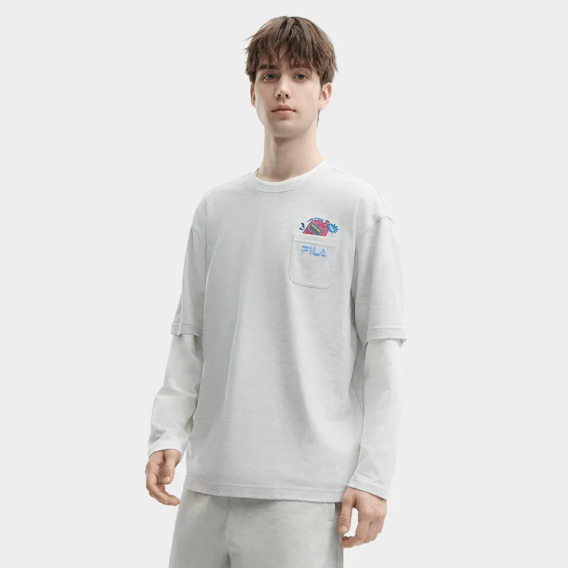 FILA T Shirt Men's Light Pastel Heather Gray-2