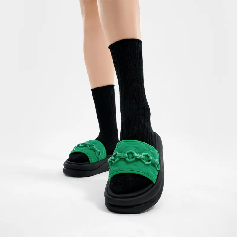 FILA SPONGE Quick Dry Slide Slippers Women's Green-6