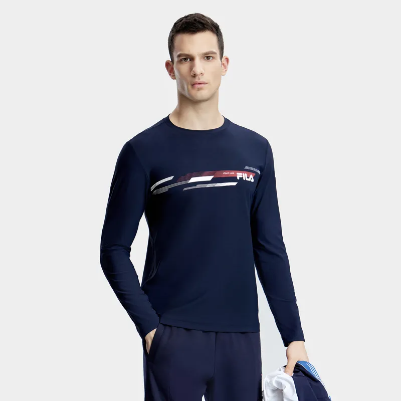 FILA Set in Sleeve T Shirt Unisex Legend Blue-2