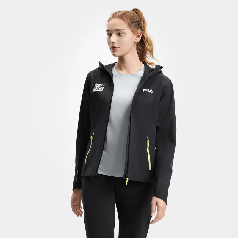 FILA CYCLING Waterproof, Windproof, And Quick Dry Windbreaker Jacket Women's Pitch Black-4