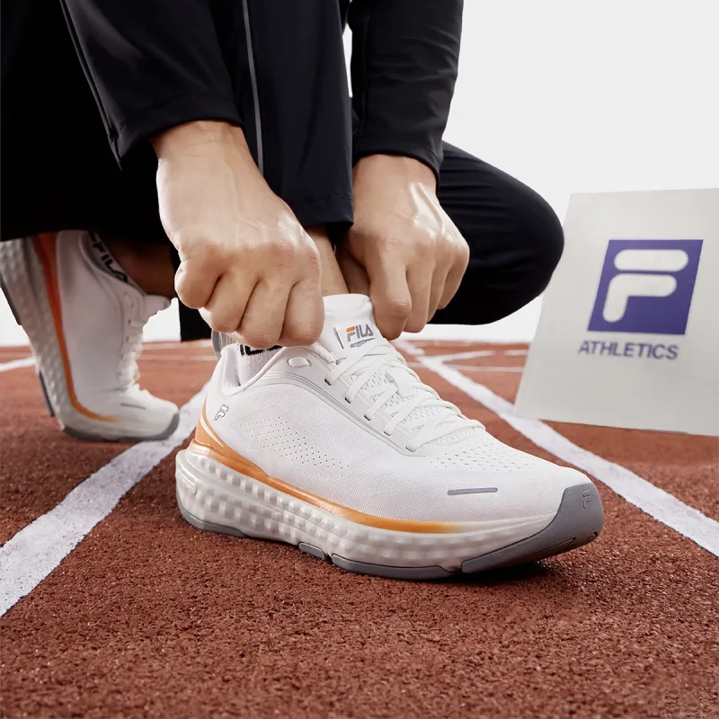 FILA ENERGY Anti Slip And Wear Resistant Breathable Low Top Running Shoes Men's Bright White-4
