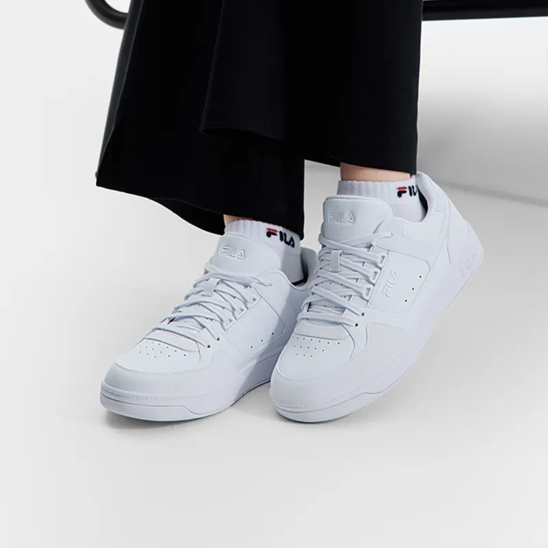 FILA Anti Slip Wear Resistant Low Top Skateboard Shoes Women's FILA White-5