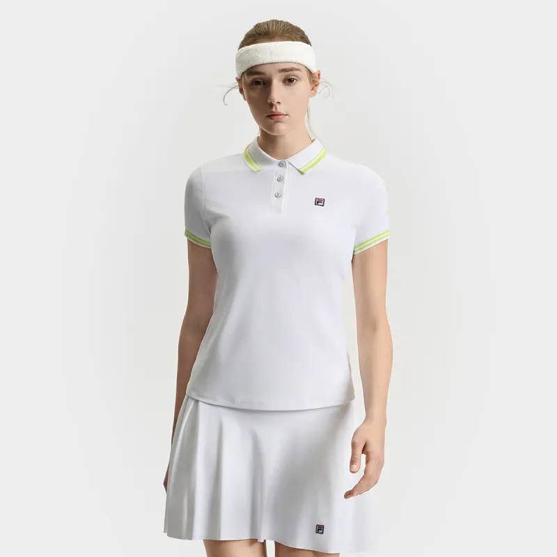 FILA Athletics Tennis Polo Shirt Women's Jade White-2