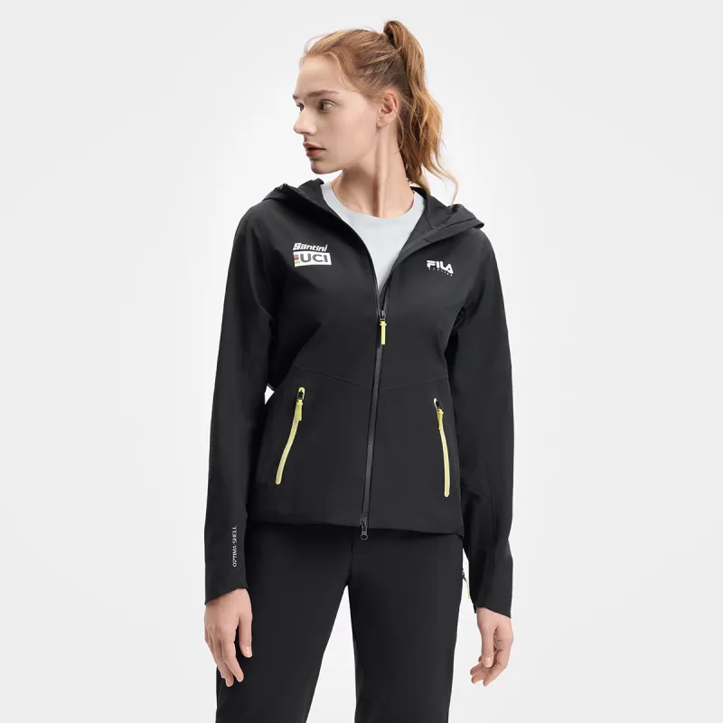 FILA CYCLING Waterproof, Windproof, And Quick Dry Windbreaker Jacket Women's Pitch Black-3