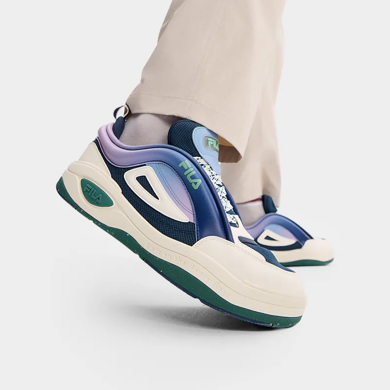FILA Slip-Resistant Cushioning Wear-Resistant Low-Top Skateboard Shoes Men's Sky Blue Stone/Milk White-4