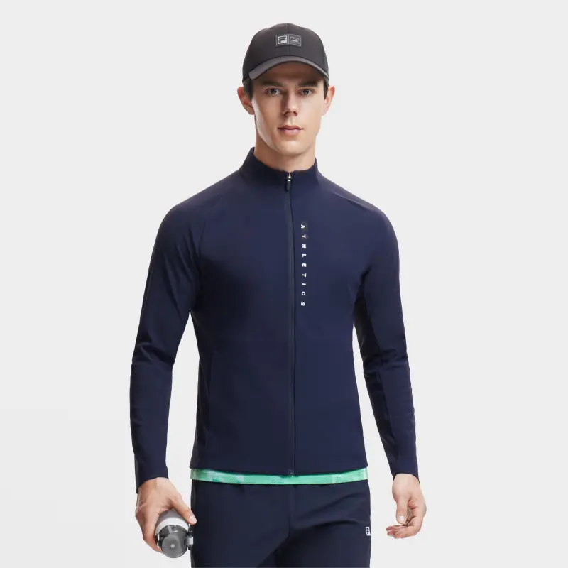 FILA Knitted Fabric Long Sleeved Coat Men's-7