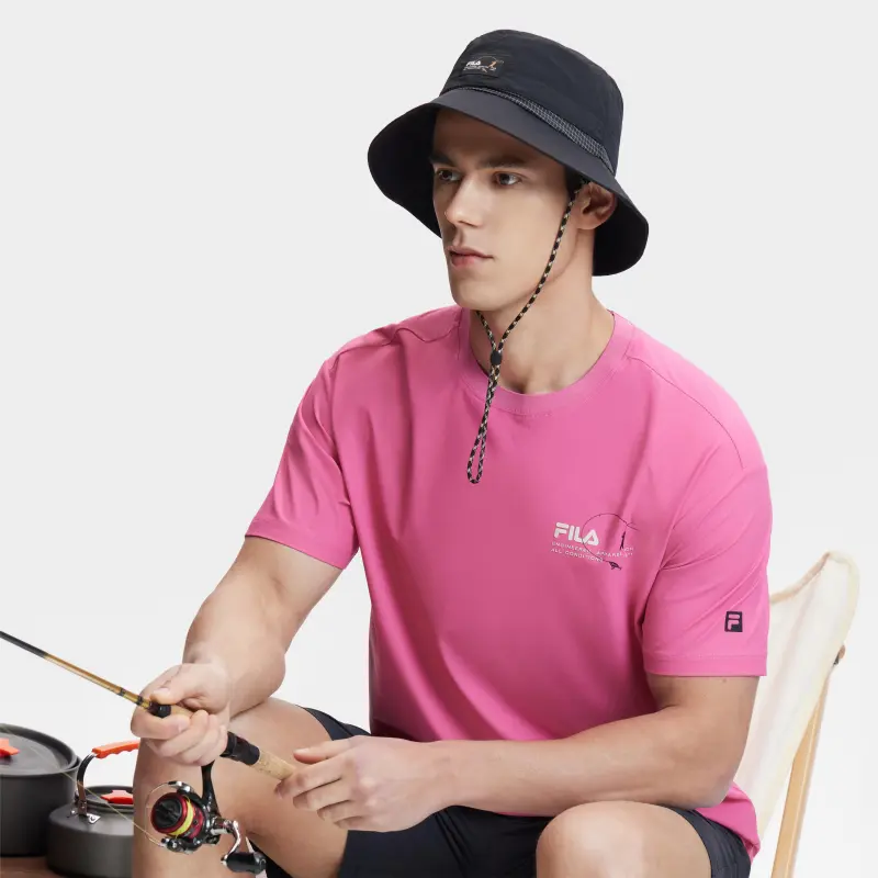 FILA T Shirts Men Spring Plum Red-5