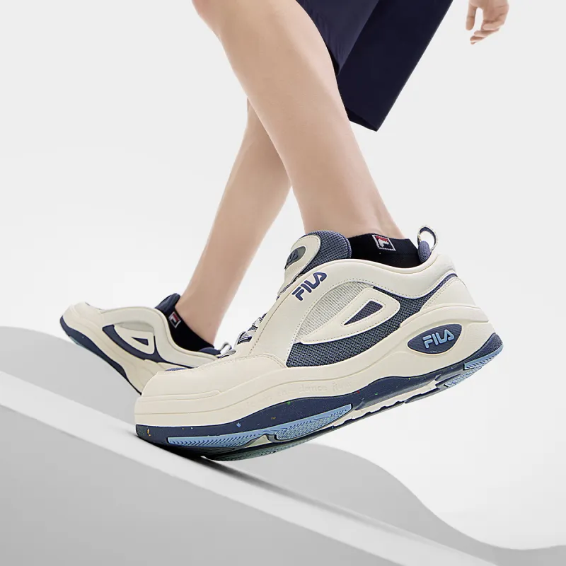 FILA MIX 2 Quick Dry And Wear Resistant Low Top Skateboard Shoes Men's White Blue-5