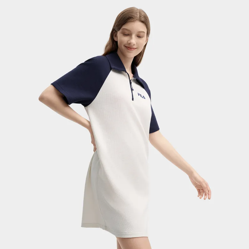 FILA Short Sleeved Dress Women's Cloud White-7