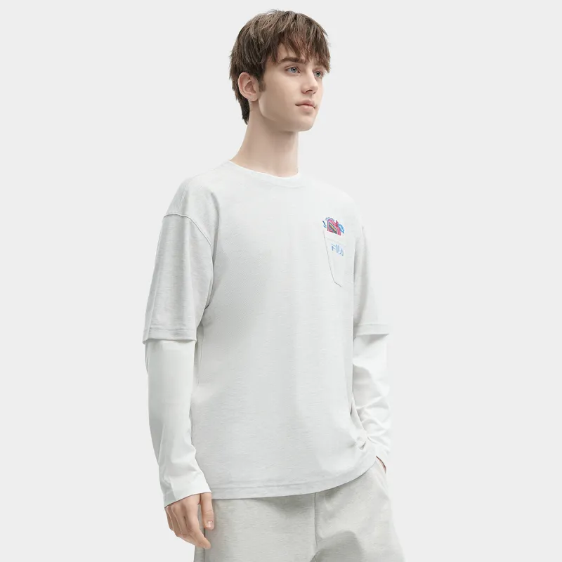FILA T Shirt Men's Light Pastel Heather Gray-3