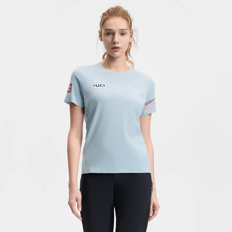 FILA CYCLING T Shirt Women's Clear Bright Blue-3