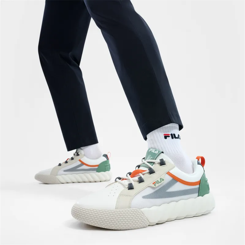 FILA CAMPO Low-Top Skateboard Shoes Men's White Green-5