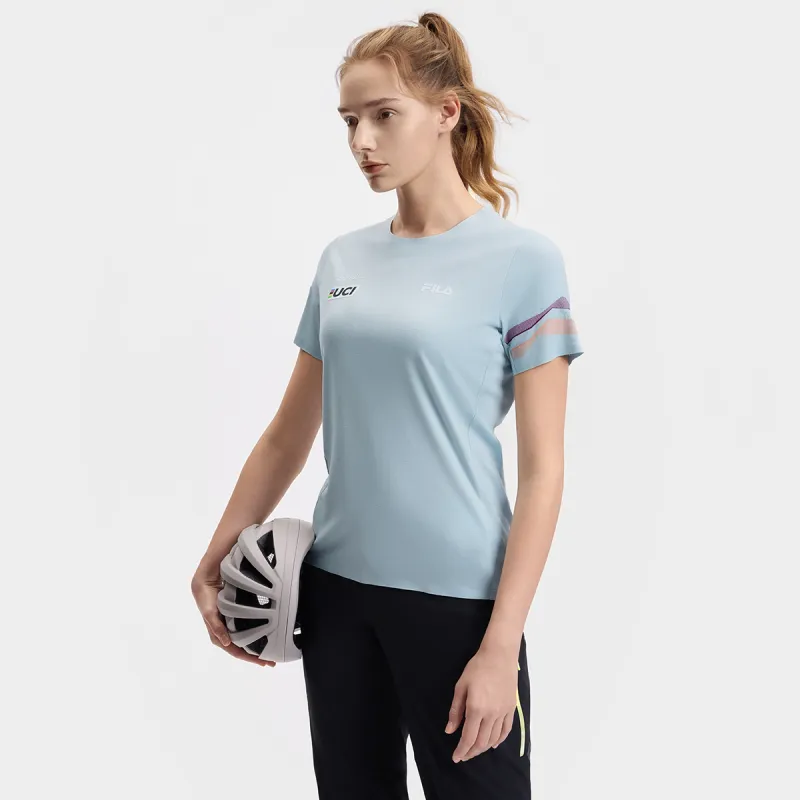 FILA CYCLING T Shirt Women's Clear Bright Blue-7