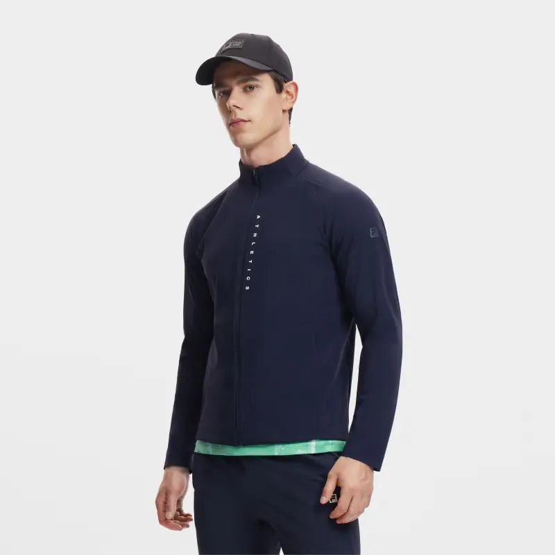 FILA Knitted Fabric Long Sleeved Coat Men's-6