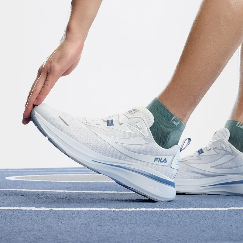 FILA NUVOLE Cushioned Slip-Resistant Breathable Low-Top Casual Running Shoes Men's White-4
