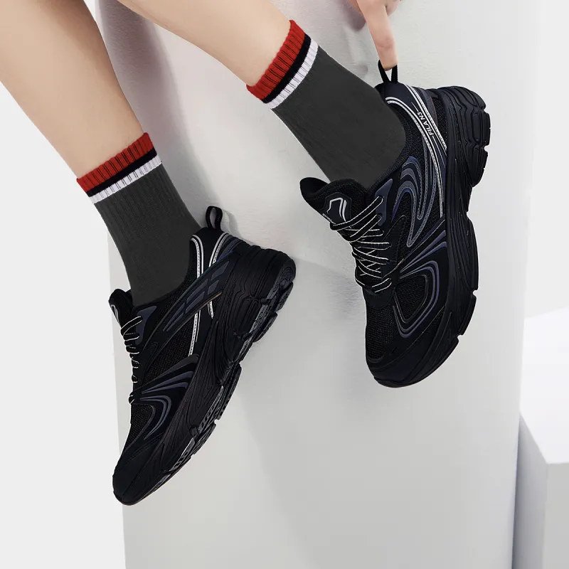 FILA INTERUN Cushioning Anti Slip Wear Resistant Breathability Low Top Casual Shoes Women's Shadow Black Gray-8