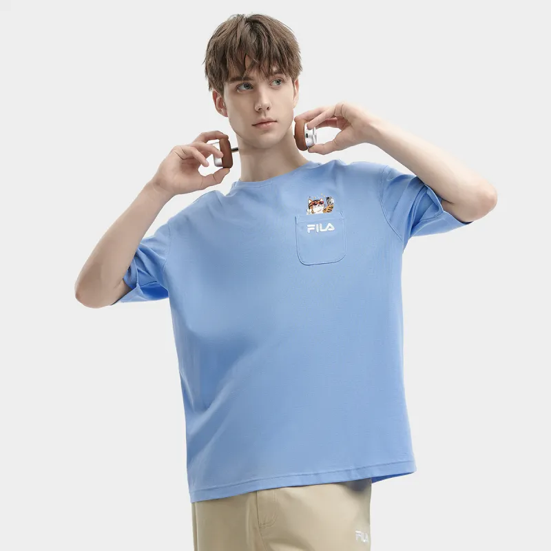 FILA SS24 T-Shirt Men's Cloudy Mountain Blue-3