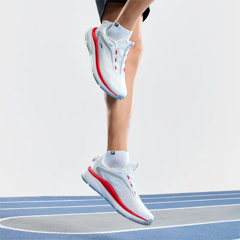 FILA BOA NUVOLE 2 Slip Resistant Breathable Low Top Running Shoes Men's Outstanding White-7