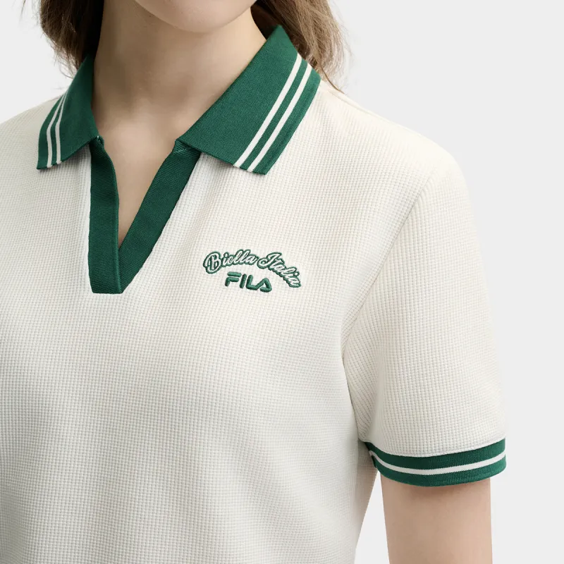 FILA TENNIS Polo Shirt Women's Cloud White-4
