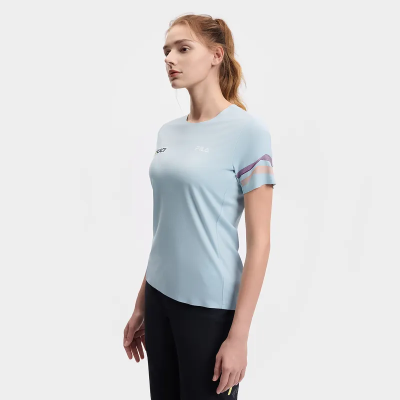 FILA CYCLING T Shirt Women's Clear Bright Blue-5