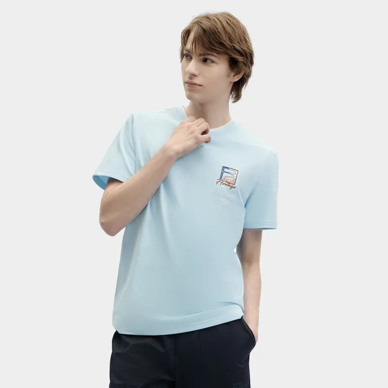 FILA Heritage SS24 T Shirt Men's Jade Sky Blue-7