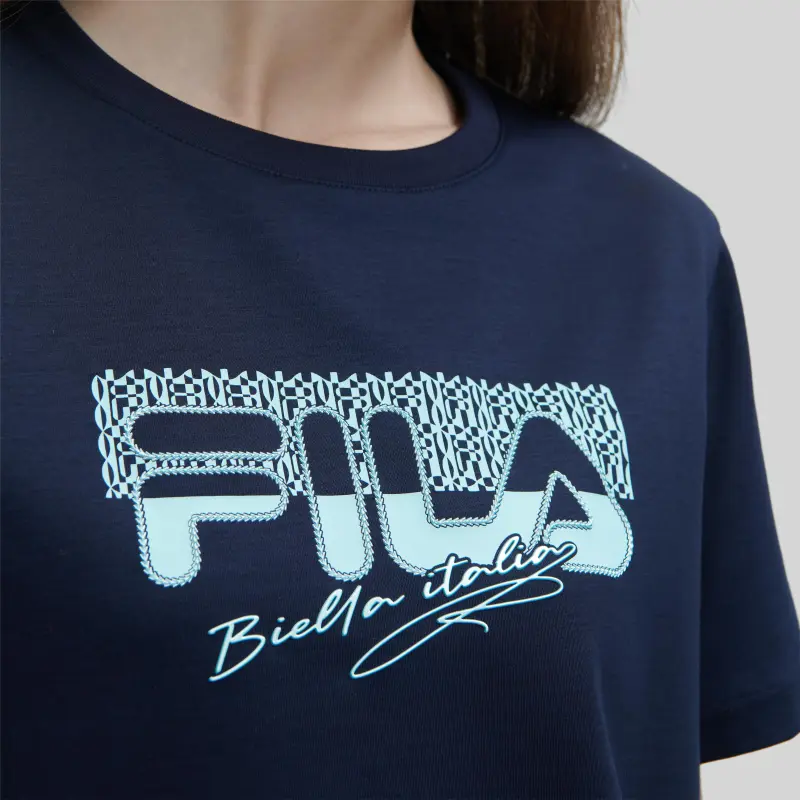 FILA T Shirts Women's Dense Ink Blue-3