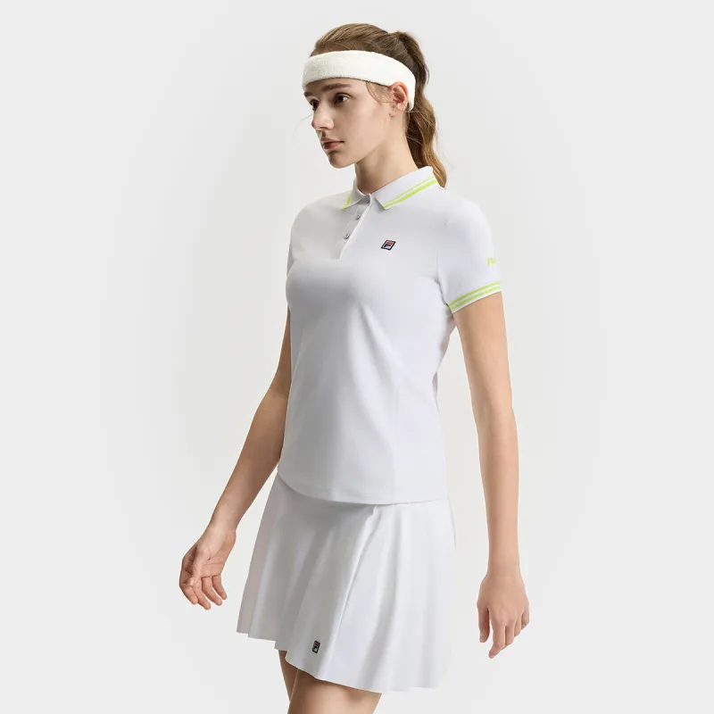 FILA Athletics Tennis Polo Shirt Women's Jade White-4