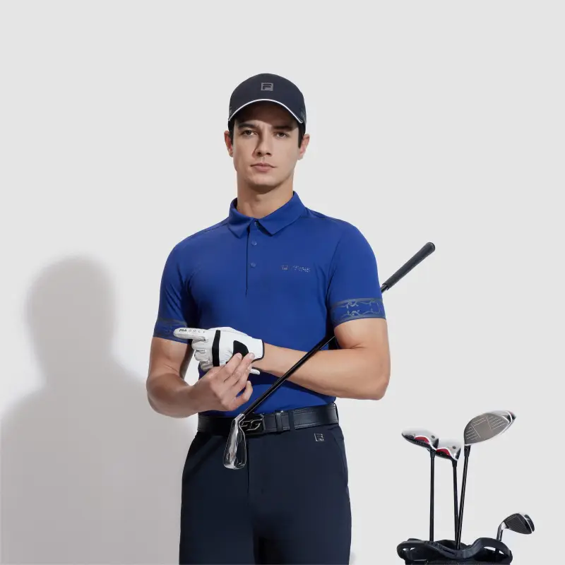 FILA Polo Shirts Men Deep Midnight Blue-4