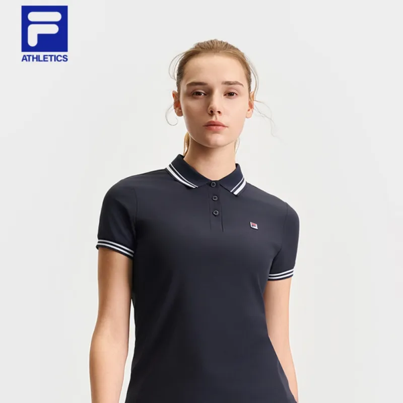 FILA Athletics Polo Shirt Women's RD Royal Blue NV-2