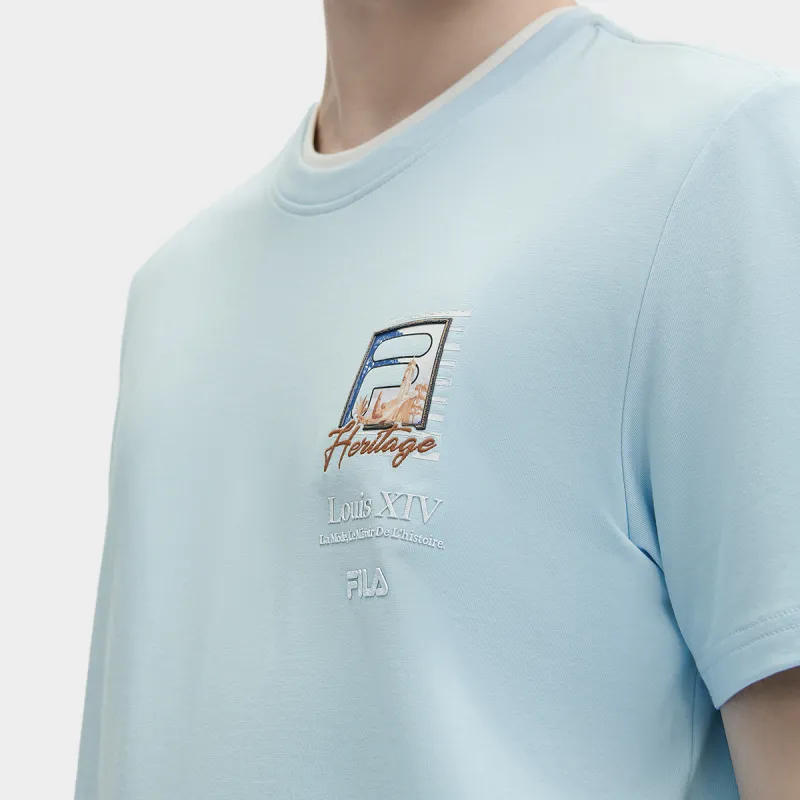 FILA Heritage SS24 T Shirt Men's Jade Sky Blue-5