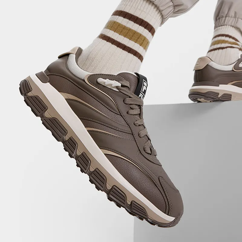 FILA Wear-Resistant Low-Top Running Shoes Men's Brown-3