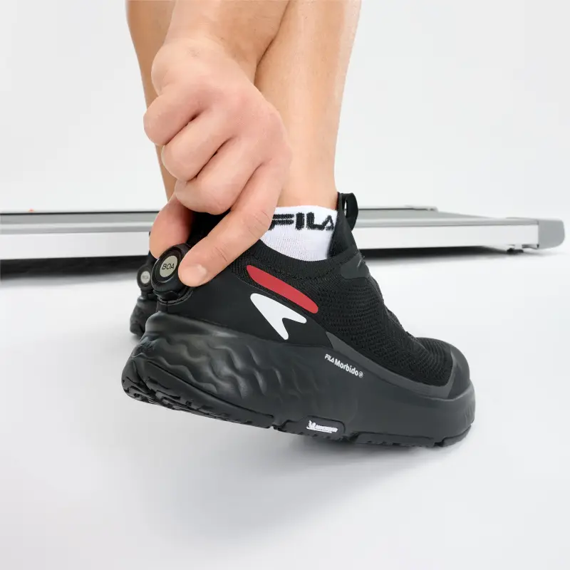 FILA BOA Cushioning Slip Resistant And Abrasion Resistant Low Top Running Shoes Men's Black-5