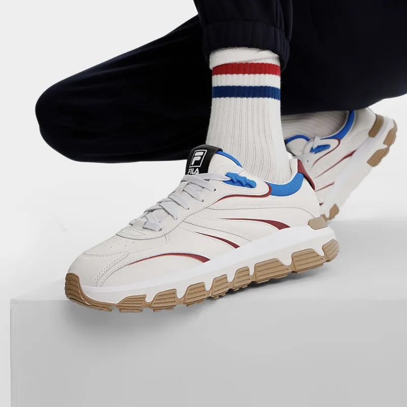 FILA Wear-Resistant Low-Top Running Shoes Men's White Red-4