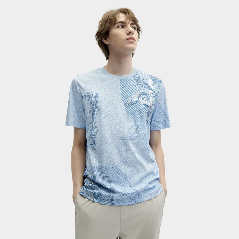 FILA Heritage Set-in Sleeve T-Shirt Men's Blue-2