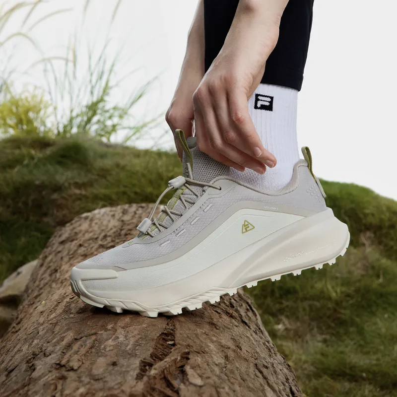 FILA Cushioning Anti-Slip And Wear-Resistant Low-Top Running Shoes Women's White Gray-4