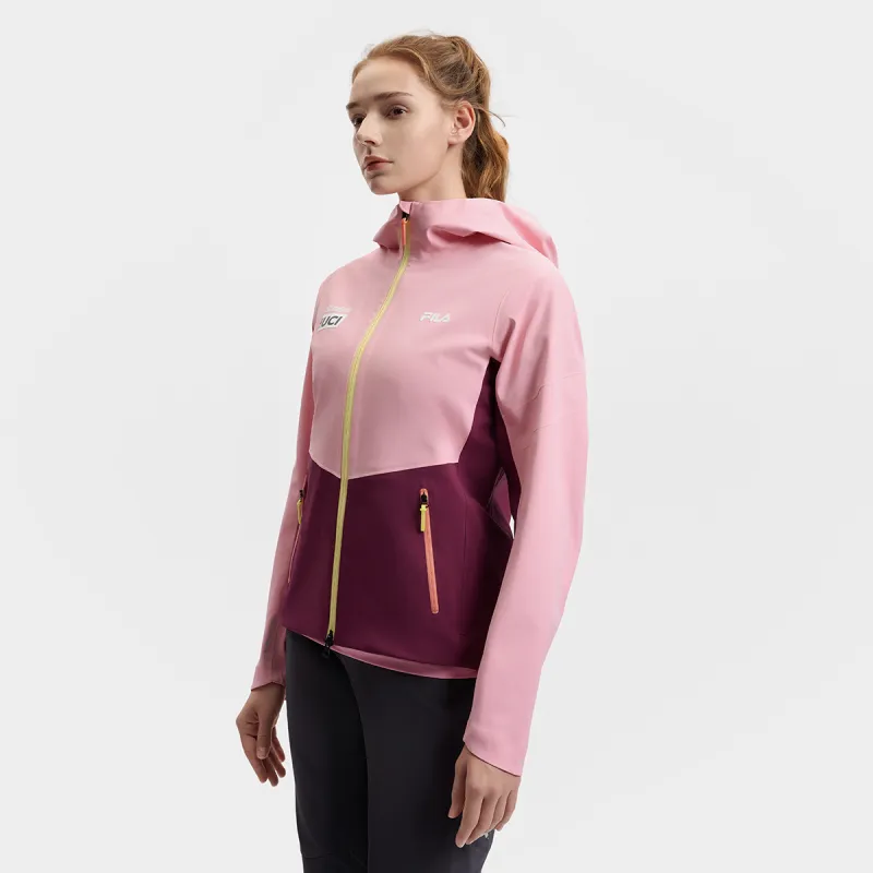 FILA CYCLING Waterproof And Windproof Windbreaker Jacket Women's Peony Pink-5