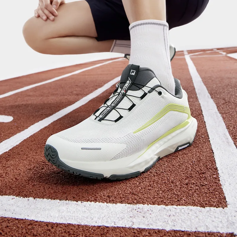 FILA Cushioned Slip Resistant Breathable Lightweight Low Top Running Shoes Men's Bright White/Sulfur Spring Green-6