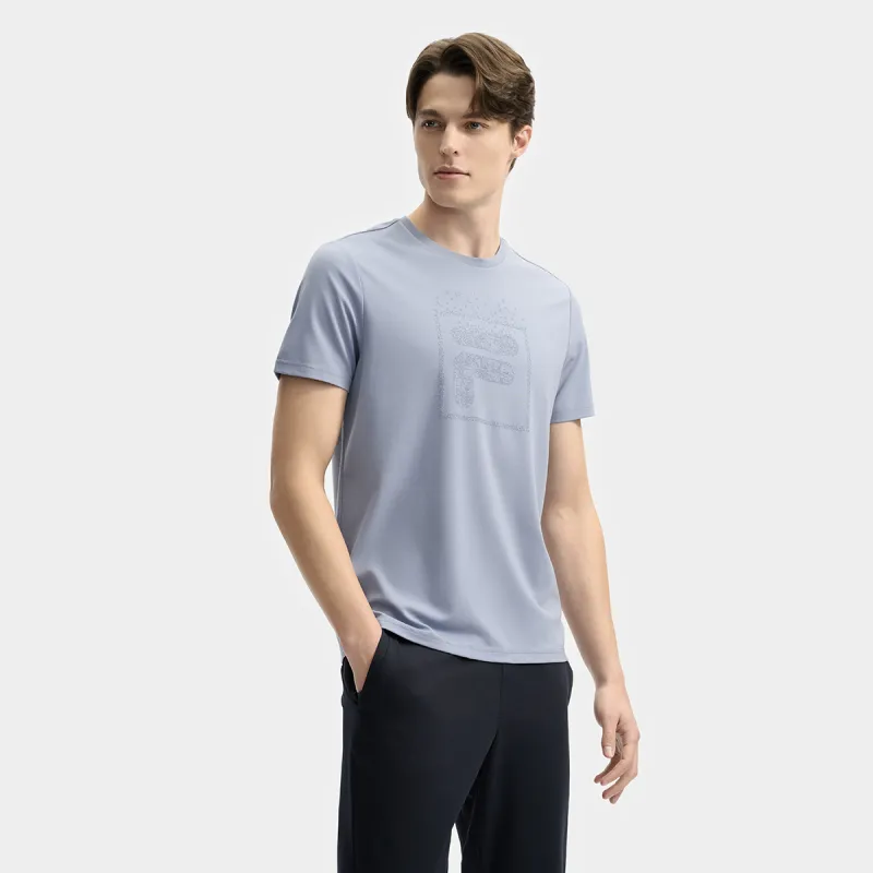 FILA T Shirt Men's Polar Ice Blue-4