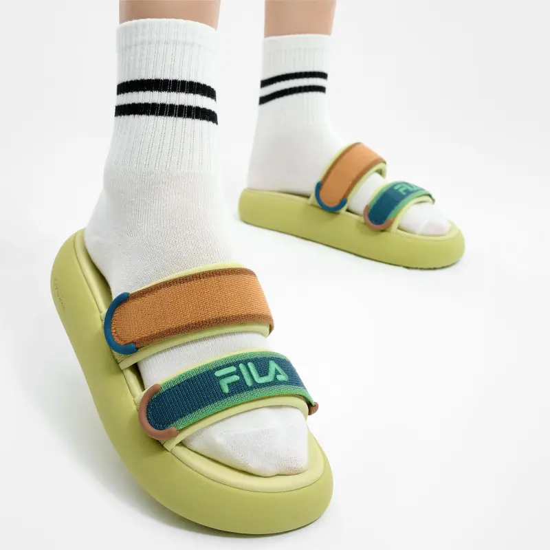 FILA DONUT Slip Resistant Abrasion Resistant Slide Slippers Women's Green-6