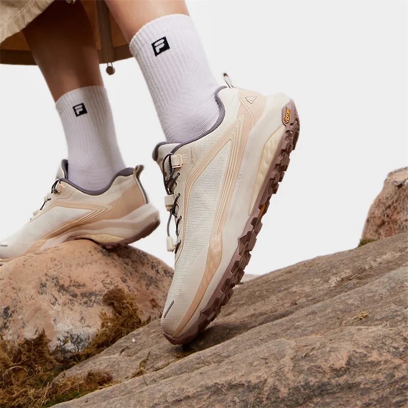 FILA Wear-Resistant Low-Top Outdoor Shoes Women's Milk White/Sunset Yellow-5