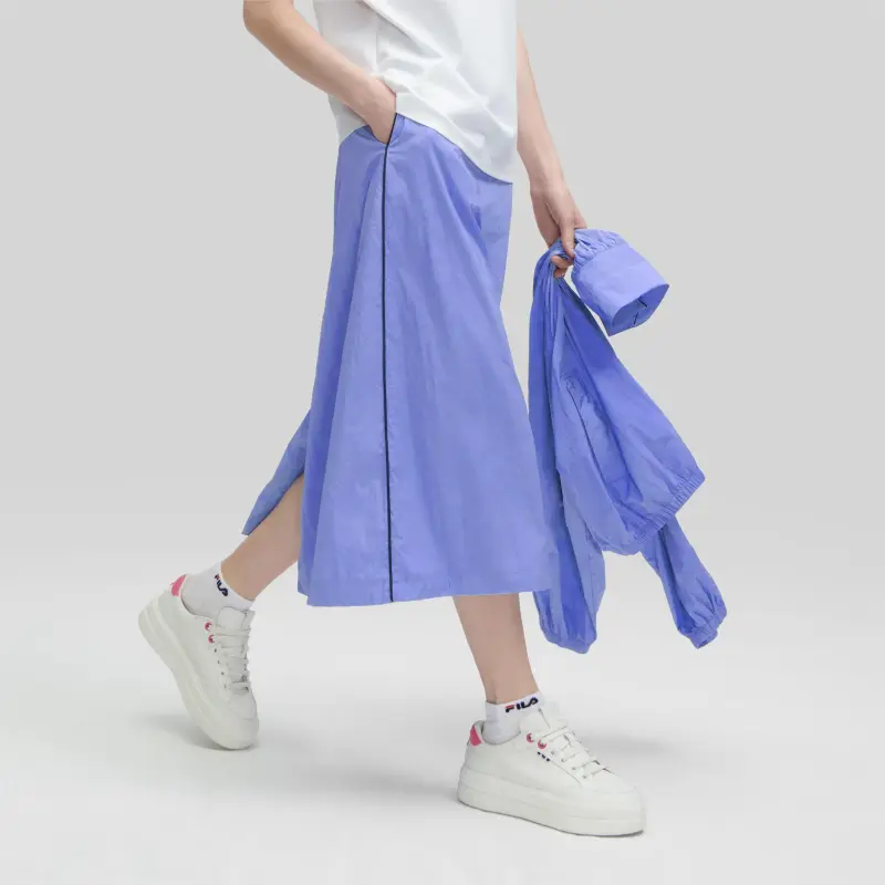 FILA Casual Long Skirts Women's Blue Star Flower Blue-4