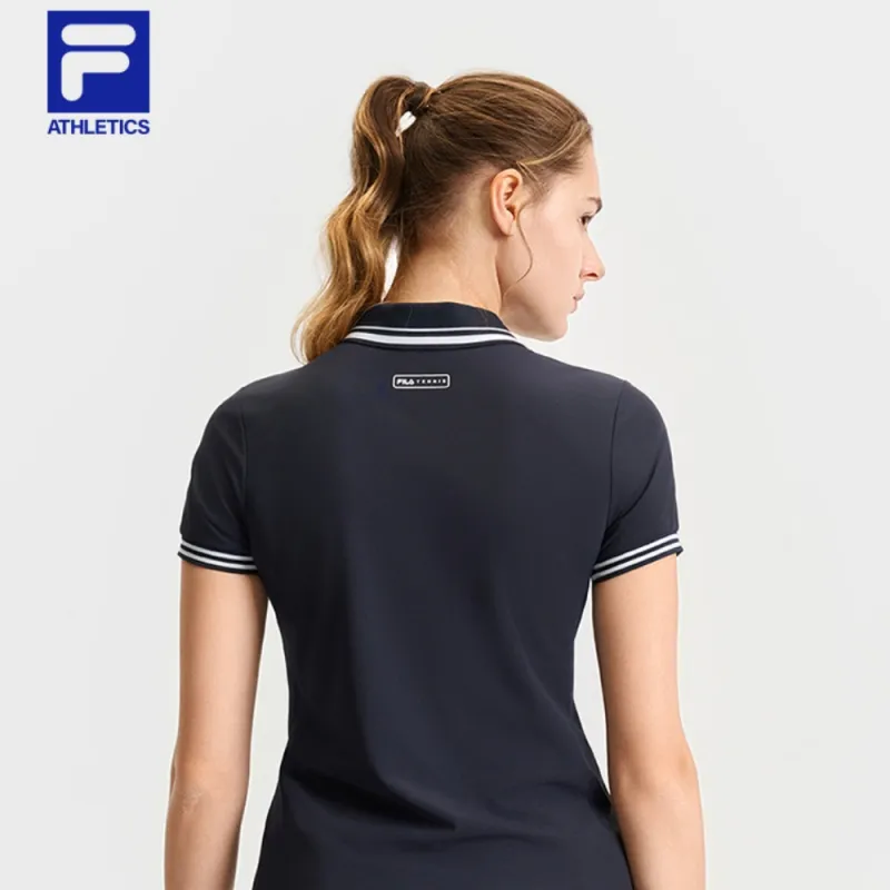 FILA Athletics Polo Shirt Women's RD Royal Blue NV-3