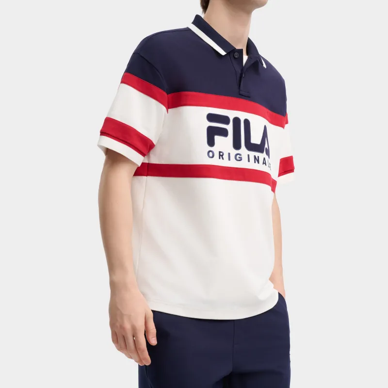 FILA Polo Shirt Men's Cloud White-5