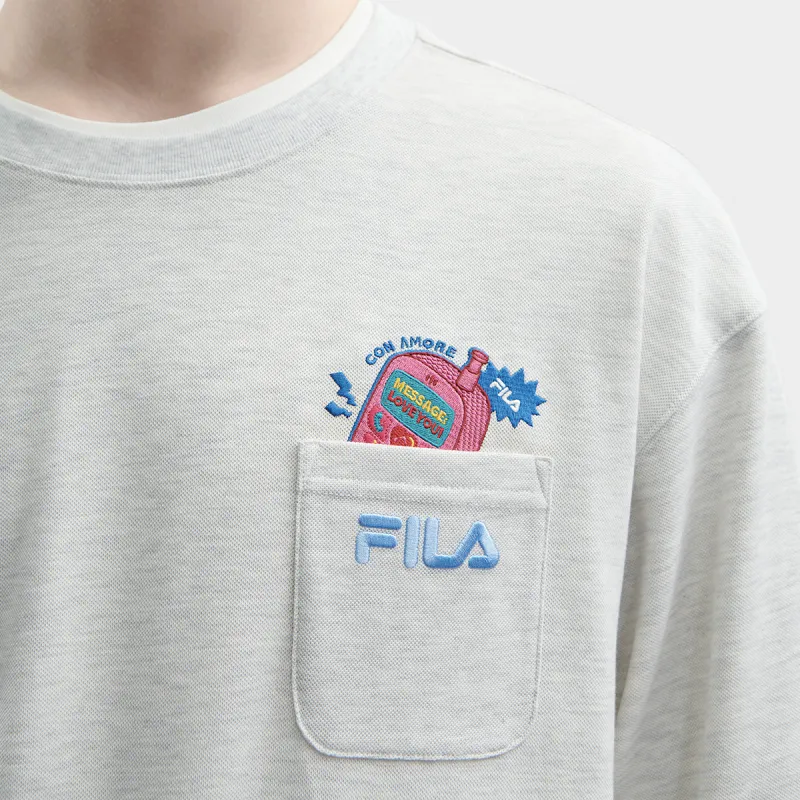 FILA T Shirt Men's Light Pastel Heather Gray-4