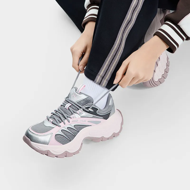 FILA SOFIA 4 Slip Resistant Low Top Casual Shoes Women's Gray Pink-4