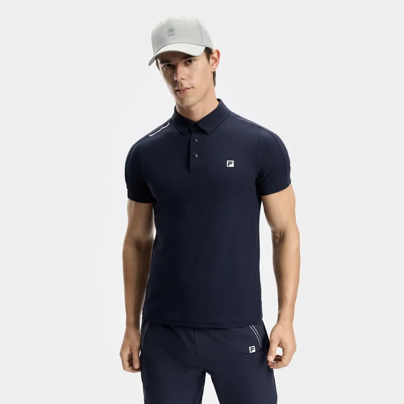 FILA Fitness Polo Shirt Men's RD Royal Blue-2
