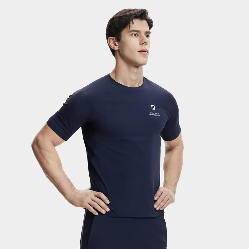 FILA Casual T Shirts Men's RD Royal Blue-5